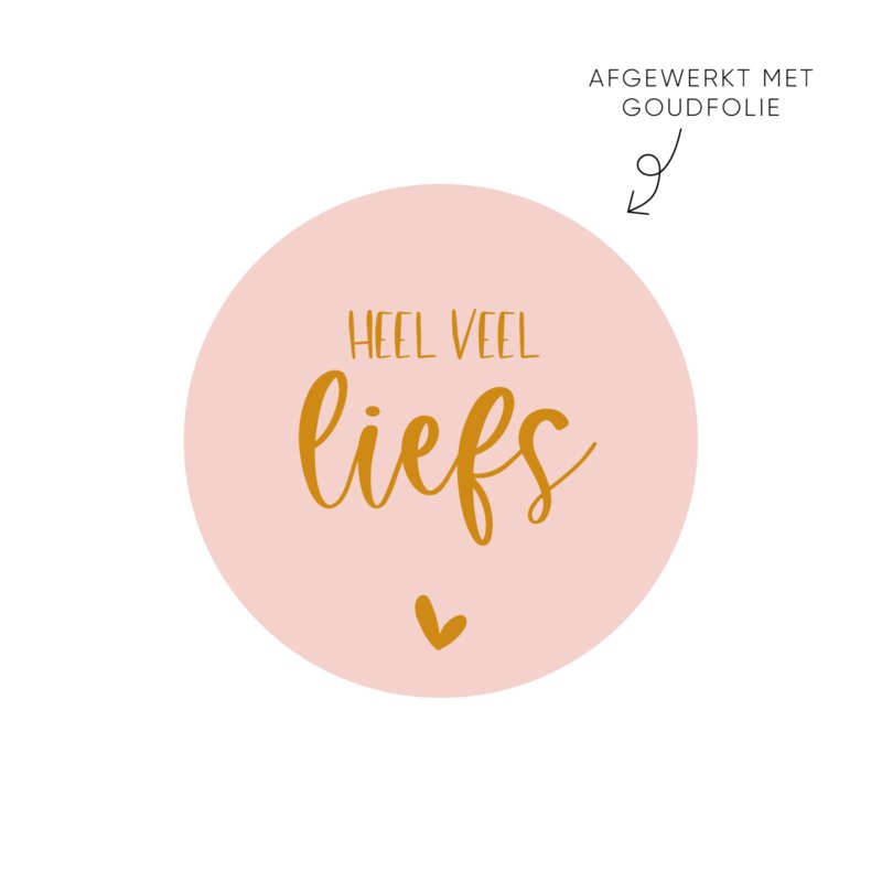 Sluitsticker | Heel veel liefs (roze) | 10 stuks